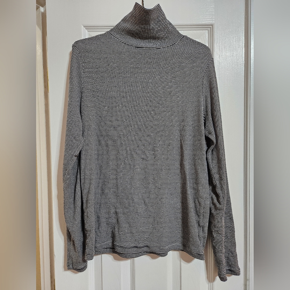 Black and white striped turtleneck